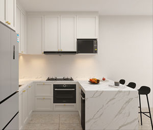 Muebles de Cocina Modernos Modulares de Lujo en Color Blanco, Diseño Personalizado en Madera, Listos para Armar - Product Image 1