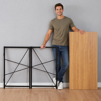 Modern bureau voor thuisgebruik, studentenbureau, eenvoudig opklapbaar bureau, ruimtebesparend bureau