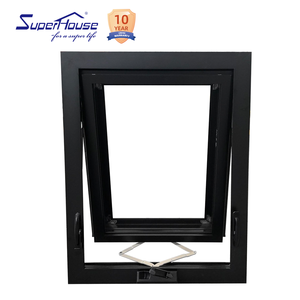 Fenêtre à auvent <span class=keywords><strong>en</strong></span> aluminium noir avec verre trempé de taille personnalisée, design moderne de style américain Superhouse, conforme aux normes NFRC - Product Image 2