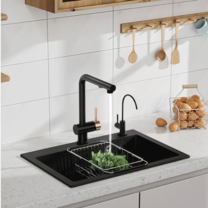 Fregadero de cocina de acero inoxidable 304 engrosado, de un solo o doble tazón, para montaje bajo encimera, para lavar platos y verduras - Product Image 1