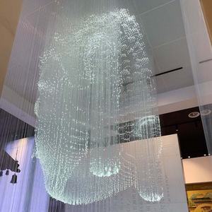 Arte criativa Estilo Engenharia Cristal Lustre para Hotel Lobby Exhibition Hall Sand Table Templo Zen <span class=keywords><strong>Buddha</strong></span> Cabeça Estátua - Product Image 3