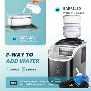 Máquina de hielo EUHOMY de 34 libras por día, de mostrador, con tanque de agua externo, eléctrica y automática, para uso doméstico y en bares. - Product Image 3