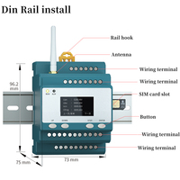 Medidor de Energía Eléctrica Inteligente Trifásico de 4 Hilos, Medidor de Energía de Riel DIN RS485, Bobina Rogowski 1000A/100mV, Medidor 4G
