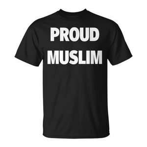 Camiseta Proud Muslim negra unisex talla mediana para adultos - Product Image 1