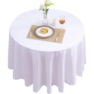 Custom 120 Round Rectangle Wedding Party Wholesale Manufacture Polyester Tablecloth