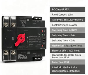 מתג העברה אוטומטי חשמלי MingYang 2P PV סולארי חד פאזי 100A 230V למחשב ומחולל - Product Image 5