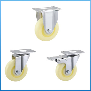 Ruedas de Nylon Blancas Ligeras de 3/4/5 Pulgadas, Silenciosas, Resistentes al Desgaste, con Freno Universal, para Carritos, EFON EF5014, 1 Año de Garantía - Product Image 5