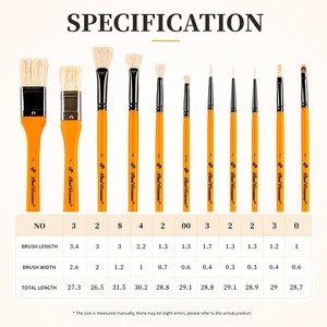 Ensemble de pinceaux professionnels pour peinture à l'huile Paul Cézanne, manche en bois orange, pinceaux à impasto pour peinture acrylique épaisse, fournitures d'art - Product Image 5