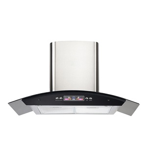 <span class=keywords><strong>Hotte</strong></span> de cuisine murale en acier inoxydable avec verre incurvé de 90 cm - Product Image 1