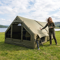 Tente gonflable extérieure multi-personnes personnalisée, grande, imperméable, 3000+, en toile Oxford coton/nylon PVC, avec poteaux en aluminium