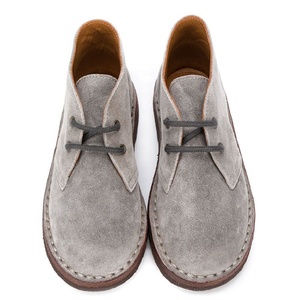 Phẳng Duy Nhất Ánh Sáng Màu Xám Da Lộn Da Toddler Trẻ Em Ren-Up Khởi Động Cho Bé Trai Và Bé Gái - Product Image 2