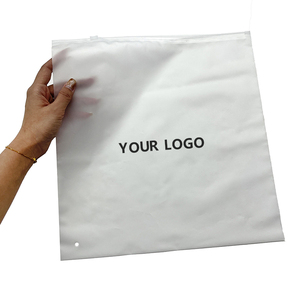 custom pvc/cpe/pp bag ziplock frosted plastic zipper apparel clothing packaging bag