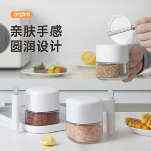 Bouteille à huile en verre Hy-0396, cylindre taille M, couvercle en plastique, résistante aux fuites, pour le stockage des condiments de cuisine - Product Image 2