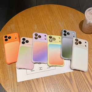 เคสโทรศัพท์มือถือแฟชั่นสีนีออนแบบกระจกสำหรับ <span class=keywords><strong>iPhone</strong></span> 17 16 15 14 Pro Max ปุ่ม AI ป้องกันกล้อง  พร้อม Air Cushion  ด้านข้างแบบด้านนุ่ม - Product Image 6