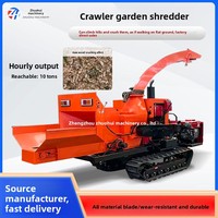 Broyeur de bois multifonctionnel sur chenilles, pour branches, pailles, bambou, machine à découper le bois humide/sec, moteur industriel 2T/H
