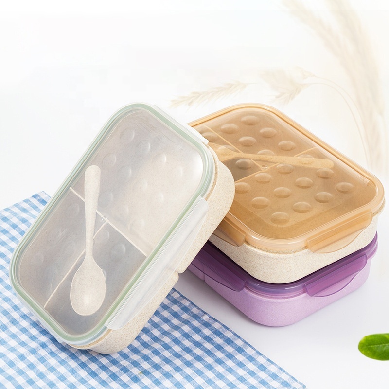 Étanche En Plastique À 3 Compartiments Micro-ondable Enfants Bento Boîte à Lunch