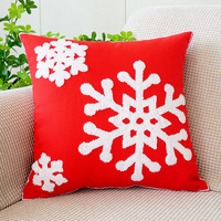 Décor de noël maison canapé housse de coussin jolie broderie flocon de neige arbre de noël taie d'oreiller