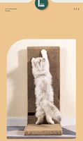 Planche à gratter pour chat en forme de L Support mural Papier ondulé Carton brun Gratte-chat