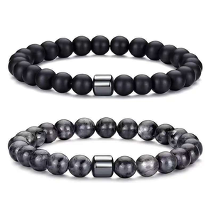 Bracelets perlés tendance en <span class=keywords><strong>pierre</strong></span> de paon, <span class=keywords><strong>pierre</strong></span> <span class=keywords><strong>noire</strong></span> de galle, œil de tigre, vente en gros de bracelets en pierres précieuses - Product Image 4