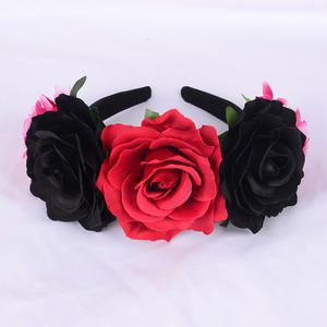 Nouveau design couvre-chef couronne de roses bandeaux de cheveux bandeau mexicain décorations de fête d'anniversaire mariage <span class=keywords><strong>coiffure</strong></span> de mariée - Product Image 2