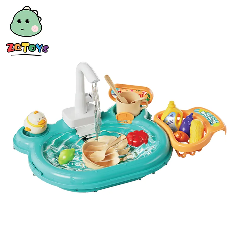 Zhiqu Kitchen Geschirrs püler Abwasch spielzeug Rollenspiel Simulation Electric Dream Dish Becken Waschbecken Set Küchen spielzeug für Kinder