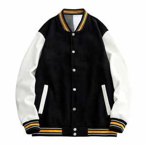 Chaqueta Varsity de Béisbol Personalizada para Hombre, de Lana, con Letras Bordadas, Cuero Genuino, Casual, Invierno, Impermeable, Transpirable, Talla Grande - Product Image 1