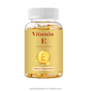 Kapsul Vegan pemutih suplemen Vitamin E OEM ODM kapsul Vitamin E Label pribadi untuk rambut