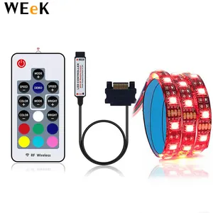 PC Computer Case LED Strip Light RGB LED Strip 5050 Full Set with SATA Power Supply Interface and Remote Control WL-PCNW-S01