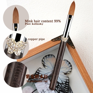 Nouvelle brosse à ongles en bois de santal violet 100% Kolinsky acrylique poussière <span class=keywords><strong>sur</strong></span> la colle à ongles nettoyage air Uv Gel Kolinsky brosse pour ongles en acrylique - Product Image 4