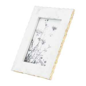 Cornice Decorativa in Marmo 5x7, Cornice Portafoto Rettangolare da Tavolo, Stile Elegante e Glamour - Product Image 6