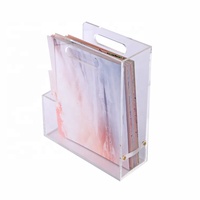 Organisateur de documents en plastique de haute qualité de luxe moderne Boîte de classement en acrylique Porte-revues
