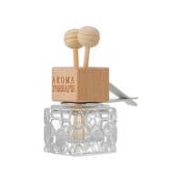 Diffuseur de parfum de voiture suspendu vide en verre avec bouchon en bois à vis, pour aromathérapie et désodorisant, flacon diffuseur à bâtonnets en verre