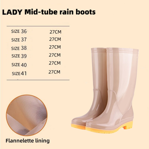 Botas de Chuva Clássicas de PVC para Mulheres, à Prova d'Água, Antiderrapantes e Leves para as Estações de Inverno e Verão - Product Image 5