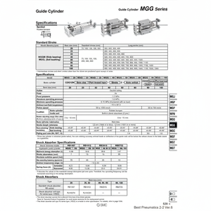 MGGMF40-200 de vérin de guidage pneumatique SMC - Product Image 1