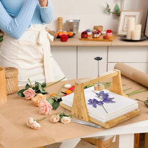 Tabla de bambú para prensar flores con abrazadera ajustable para secar y preservar flores, herramienta para manualidades. - Product Image 1