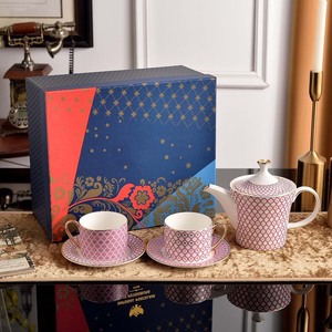 Juego de Café de Porcelana China de Estilo Europeo, Dorado y Colorido, para Regalo, Venta al por Mayor, Tazas de Lujo para el Hogar y la Oficina - Product Image 5