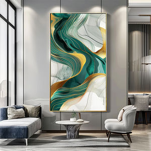 Design d'intérieur <span class=keywords><strong>Ruban</strong></span> coulant Photos Teal Gold Grandes peintures murales de luxe Impression d'art sur toile - Product Image 2