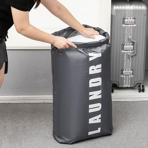 ถุงซักผ้าแบบเชือกรูดผ้าอ๊อกซ์ฟอร์ด ความจุขนาดใหญ่ กันน้ำ สำหรับจัดเก็บเสื้อผ้า ผ้าห่ม รูปทรงสี่เหลี่ยมผืนผ้า ตั้งได้ - Product Image 3