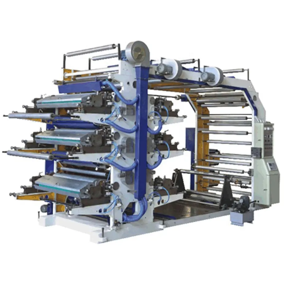 YT 6800 61000 6 Colour Flexo Printing Machine Roll To Roll Cost For PE BOPP Plastic Film