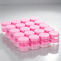 Pot à crème transparent mini 2g 3g 5g en PS, avec logo personnalisé, couvercle à vis en plastique multicolore, pot vide pour échantillon cosmétique, baume à lèvres, fard à paupières