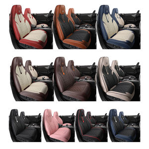 Couleurs roses des coussins de siège de voiture pour dame version cinq places antidérapante housses de siège de voiture en cuir perforé ensemble complet univers - Product Image 2