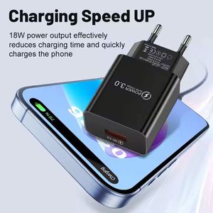 EU US Plug Power Quick Charge QC 3.0 USB Universal Interface 18w Fast <b>Charging</b> Charger Power <b>Adapter</b> for Phones - Product Image 4