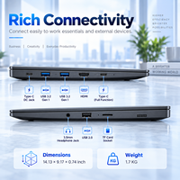 Laptop Plastik 15.6in Hemat Biaya Pabrik, Intel Core Ultra 7 255H, RAM 32GB, SSD 1TB, Notebook Portabel untuk Bisnis