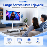 Téléviseur intelligent portable OEM ODM sur roues, écran tactile Android de 27 à 32 pouces avec caméra et haut-parleur