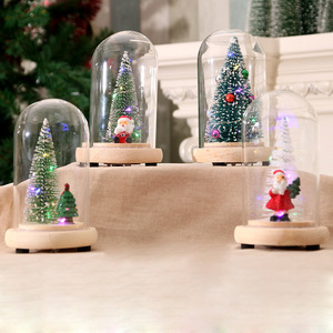Wooden glass dome <b>Christmas</b> <b>tree</b> ornament, glowing <b>mini</b> <b>Christmas</b> <b>tree</b>, <b>Christmas</b> gift, <b>Christmas</b> decoration, cedar - Product Image 1