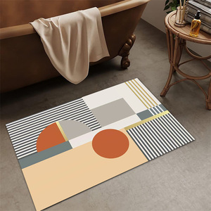 Tapis de toilette antidérapant de luxe <span class=keywords><strong>à</strong></span> motif géométrique, <span class=keywords><strong>super</strong></span> absorbant, en boue de diatomée, tapis de salle de bain en polyester, tapis de porte fabriqué <span class=keywords><strong>à</strong></span> la <span class=keywords><strong>machine</strong></span> - Product Image 4