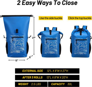 Free sample Waterproof Dry Bag <b>Backpack</b> with Phone Case, Gifts for <b>Men</b> and Women, Floating Dry Bag Lightweight <b>Backpack</b> - Product Image 2