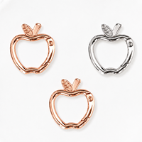 Porte-clés de luxe tendance en forme de pomme avec fermoir à ressort, breloque pour sac, accessoires de mode et loisirs créatifs