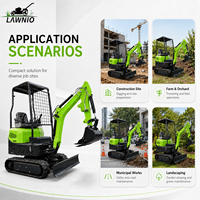 Mini-excavatrice compacte LAWNIO à commande pilote, chenilles en caoutchouc, pour travaux de terrassement en petites cours, vergers et fermes, mini-excavatrice professionnelle pour chantier
