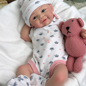 Poupée Reborn en Silicone Souple de 17 Pouces, Haute Simulation, Fille Bébé, Sourire Doux, Peinte, Mode, Cadeaux pour Enfants - Product Image 2